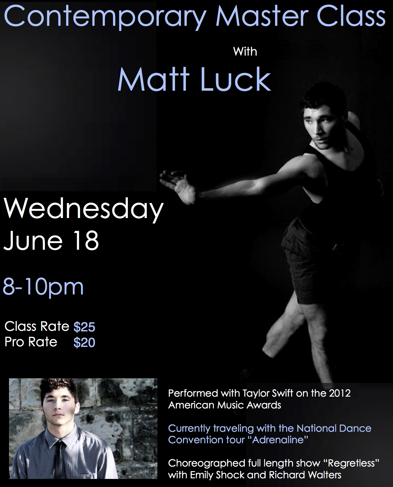 VDC's Contemporary Master Class with Matt Luck See Chicago Dance